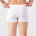 Person is wearing white HIELABS Coolism Trunks for everyday comfort.
