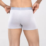 HIELABS Coolism Trunks in soft white feature a fine ribbed texture for breathability and everyday comfort.